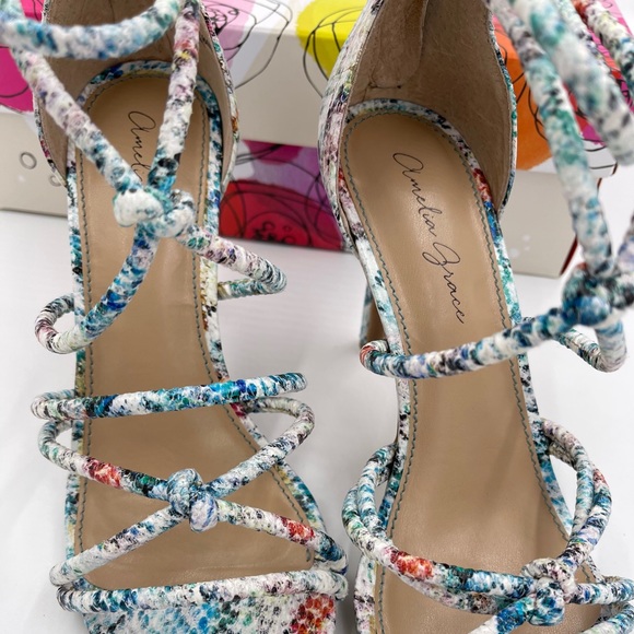 Amelia Grace Open Toe Multi Color Sandals - Picture 6 of 10